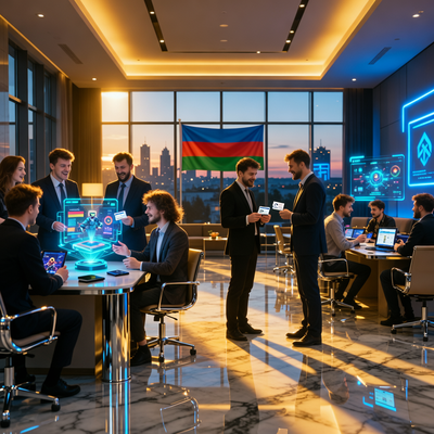 Конференция игровой индустрии в современном отеле Минска, разработчики обсуждают проекты при драматическом освещении.