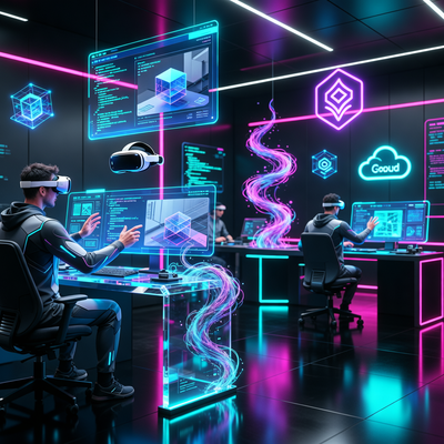 Футуристическая студия разработки игр с ИИ, облачным геймингом и VR-технологиями.